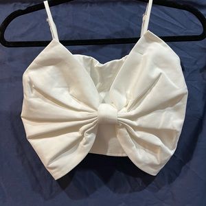 🤍M^ble White Bow Crop Top🤍